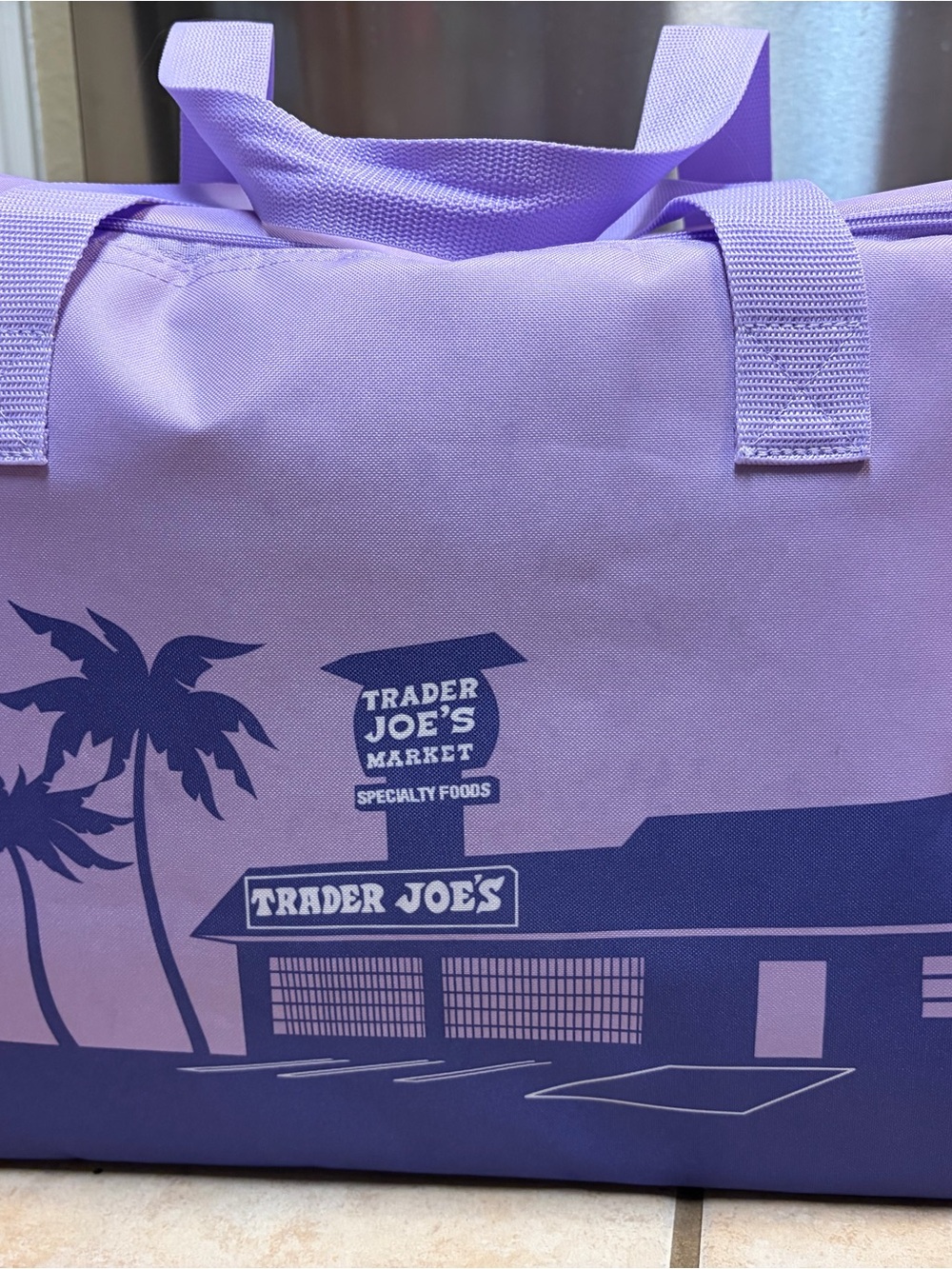 Trader Joe's Lavender Reusable Grocery Tote cooler